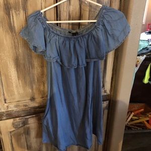 Jean off the shoulder dress